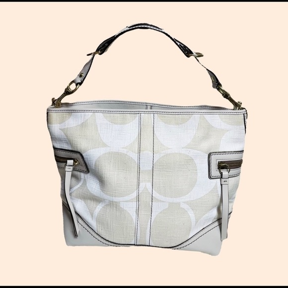 Coach cream leather and canvas bag. Like new condition. - Picture 7 of 8